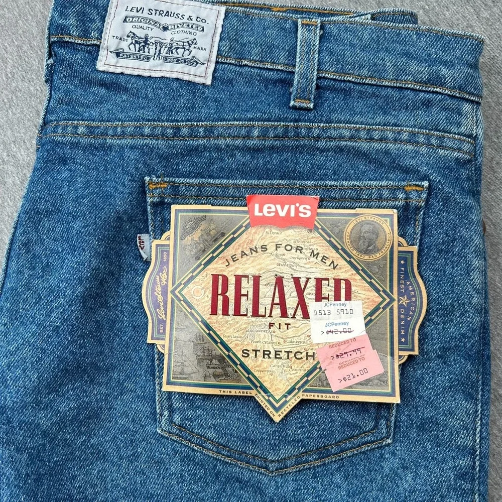 Levi's Silver Medal Relaxed Fit Stretch Jeans Mens 40x30 80s Medium Wash USA NEW
